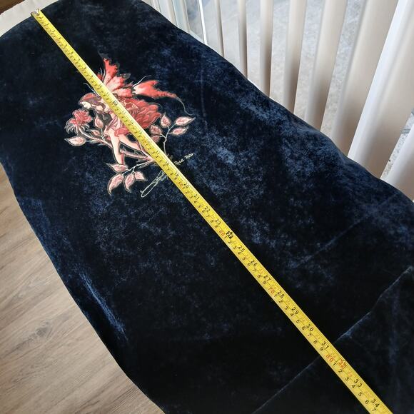 Auto Expressions Amy Brown Fairy Rose Blue Velvet Universal-Fit Front Seat Cover - Picture 11 of 14